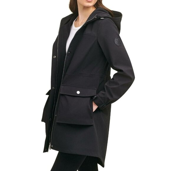 DKNY $200 HOODED WATER‎ RESISTNAT LONG LINE PARKA SM NEW WITH TAG - Picture 1 of 12